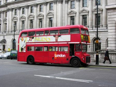 Typical London red bus, Regent street, London, UK
